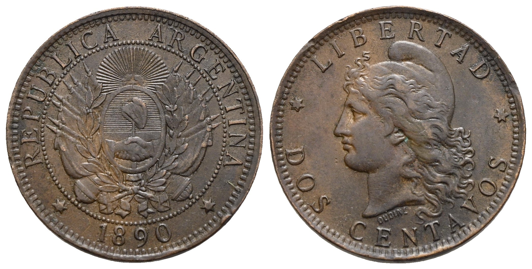 Argentinien - 2 Centavos 1890