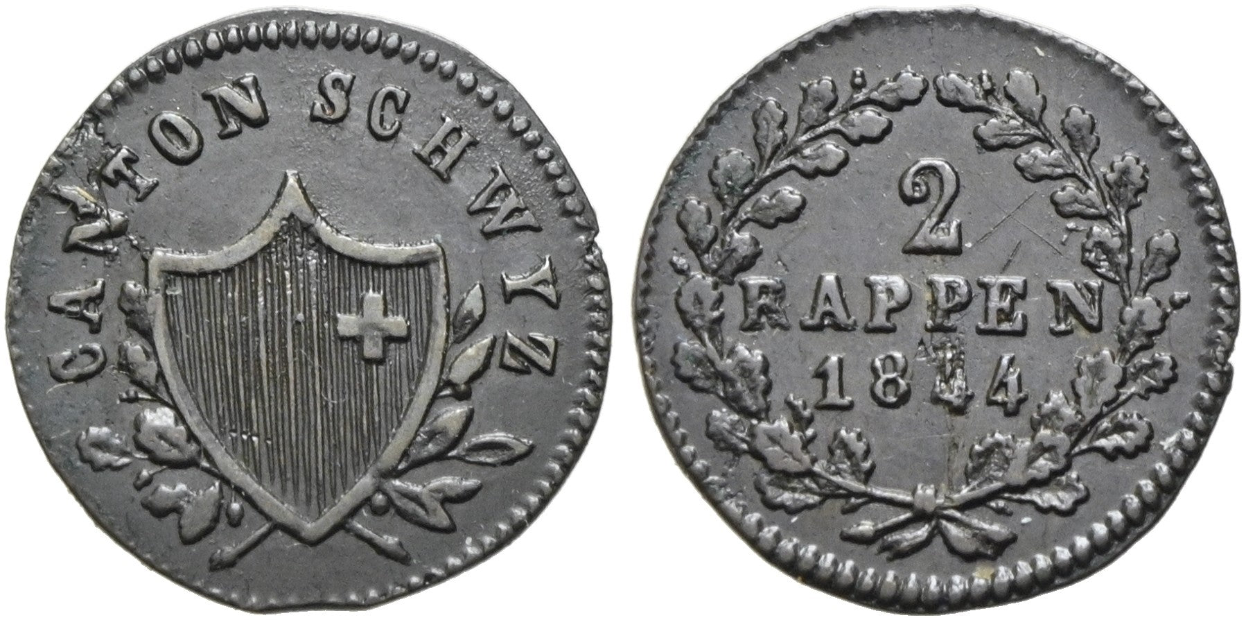 Schweiz - 2 Rappen 1844, Schwyz