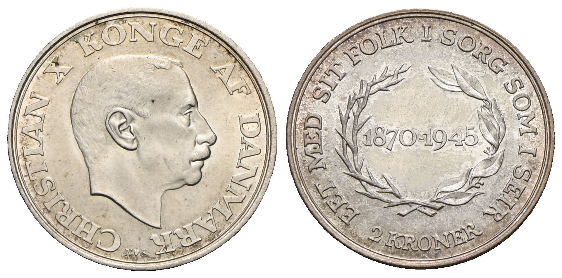 Dänemark - 2 Kroner 1945 NS, Kopenhagen