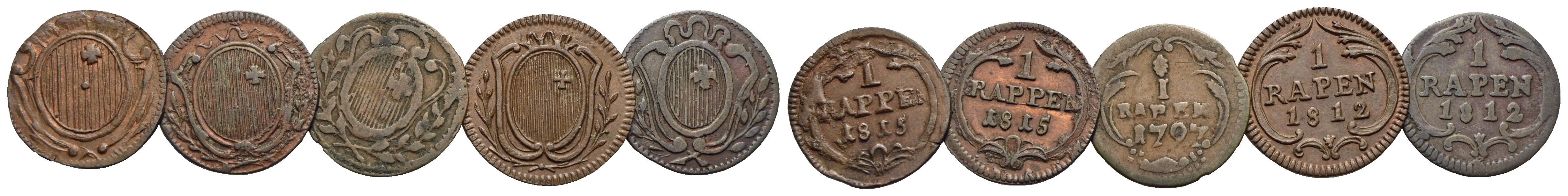 Schweiz - Rappen 1797, 1812 und 1815, Schwyz
