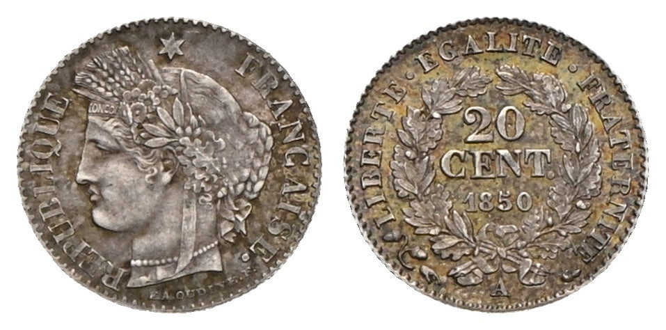 Frankreich - 20 Centimes 1850 A, Paris