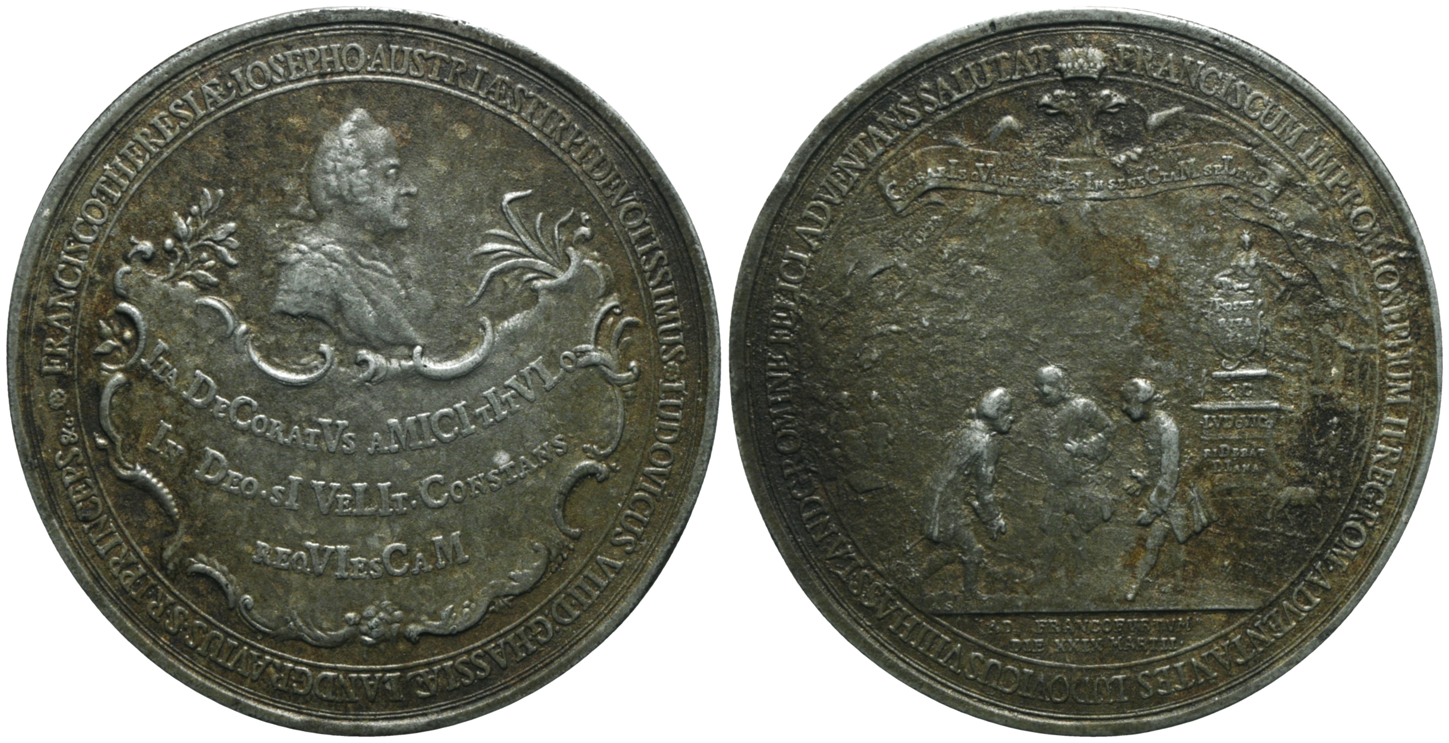 Deutschland - Bleigussmedaille 1764 (Chronogramm), Frankfurt