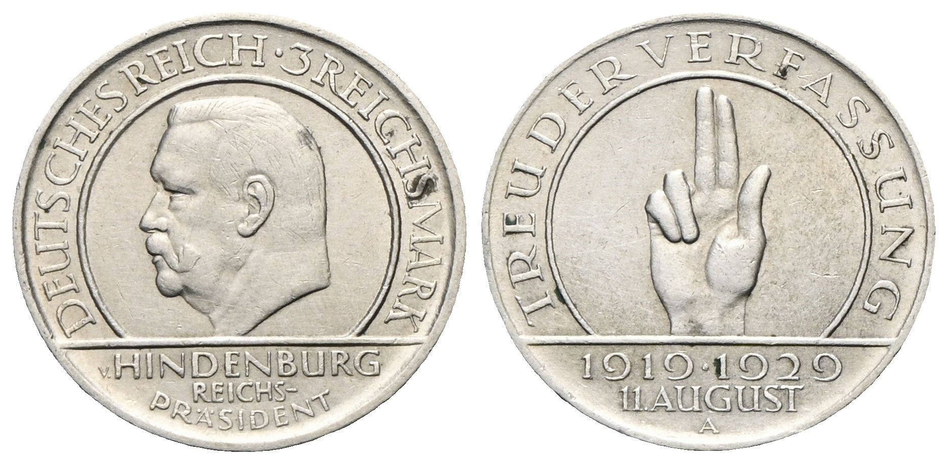 Deutschland - 3 Reichsmark 1929 A