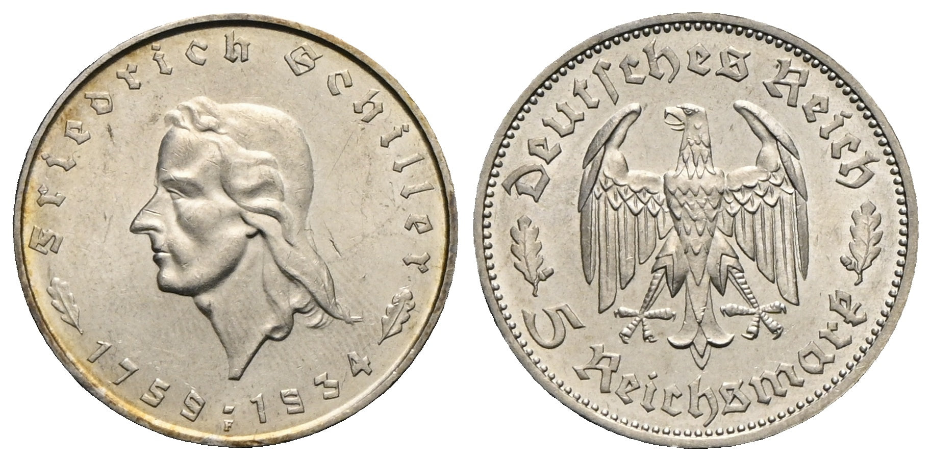 Deutschland - 5 Reichsmark 1934 F