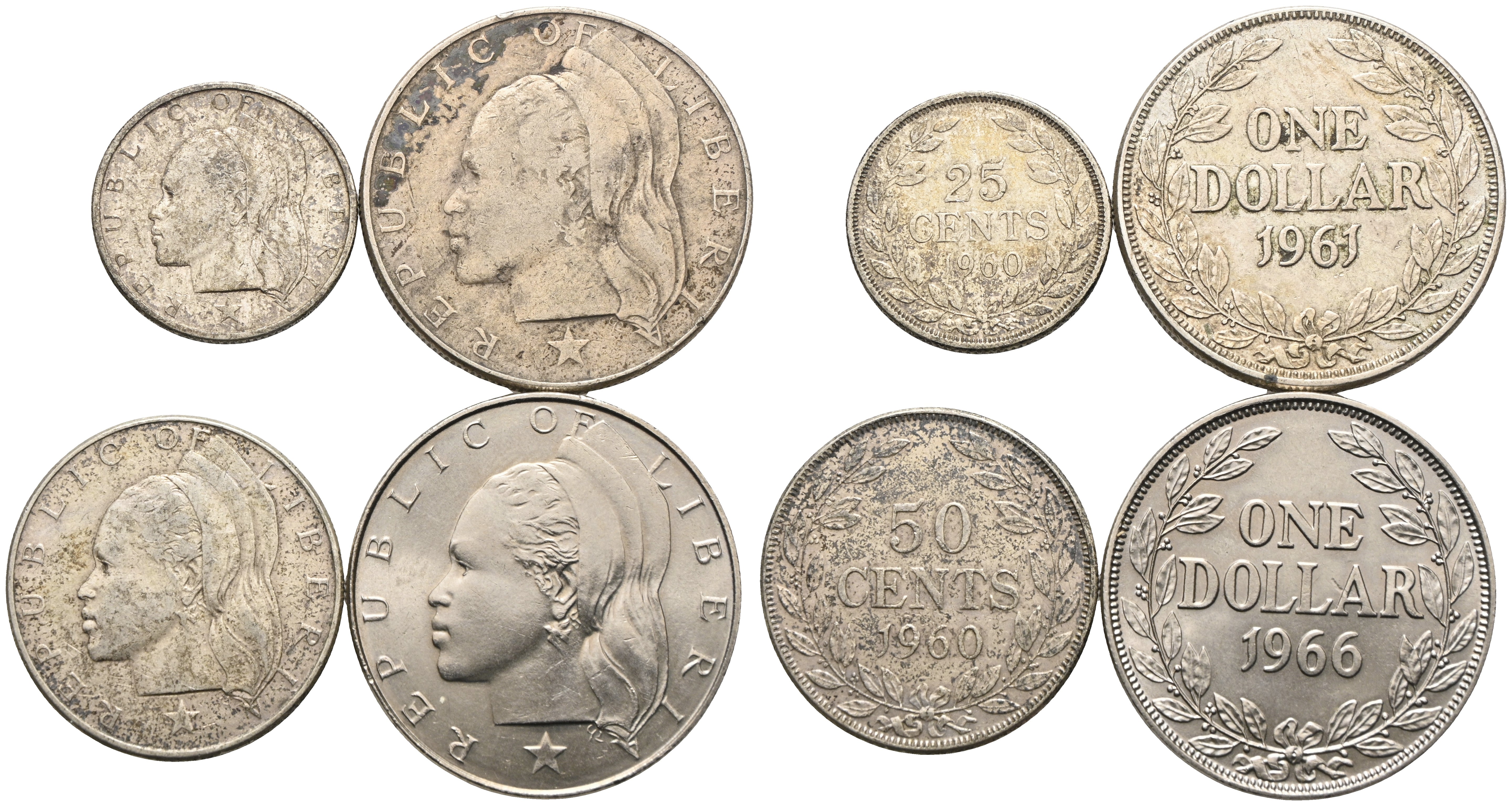 Liberia - Lot mit Dollar und Cents 1960-1966
