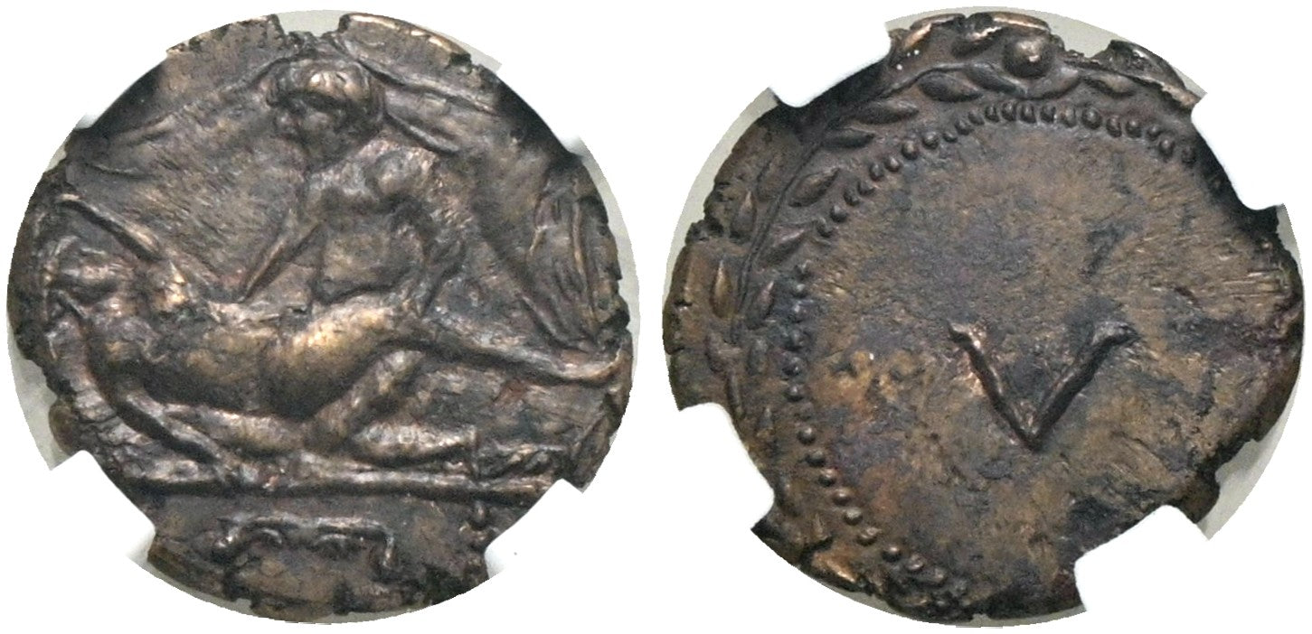 Römische Kaiserzeit - AE-Tessera Spintria 22-37