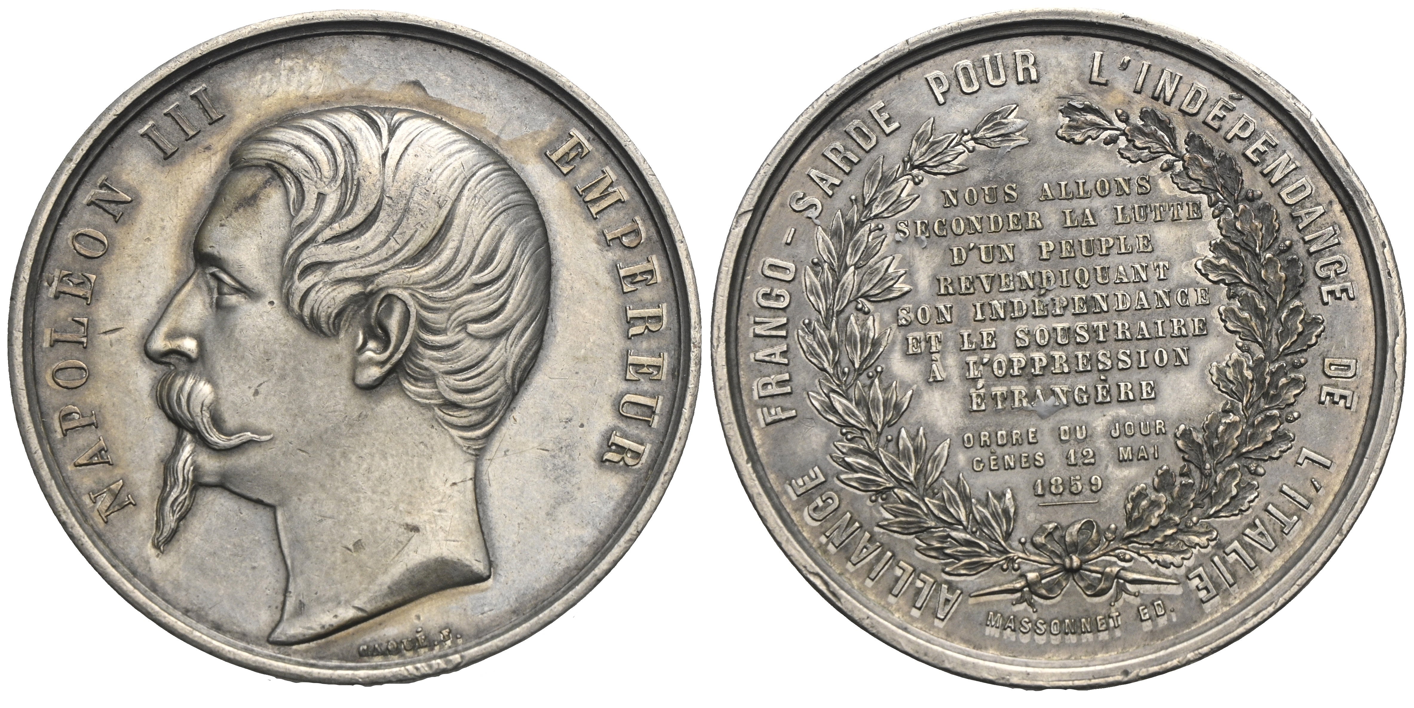 Frankreich - Verzinnte AE-Medaille 1859