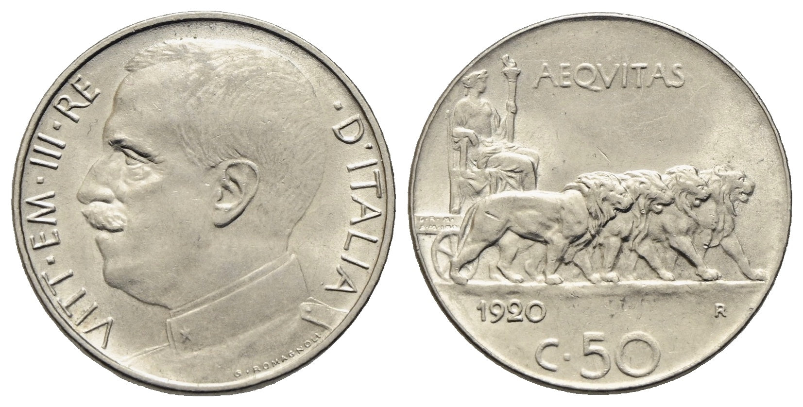 Italien - 50 Centesimi 1920 R