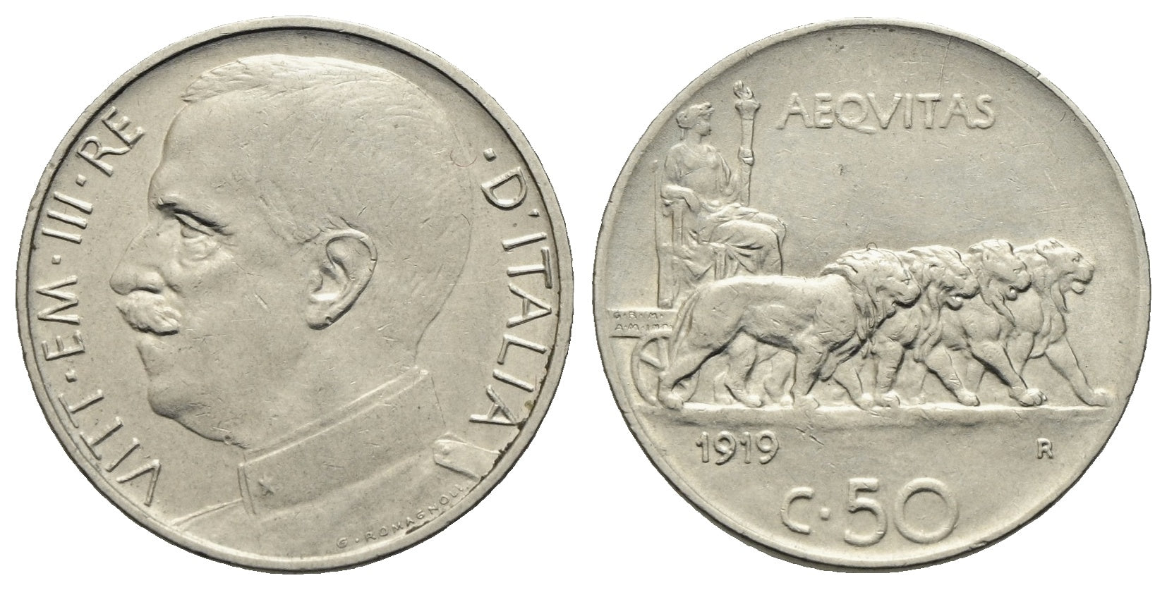Italien - 50 Centesimi 1919 R