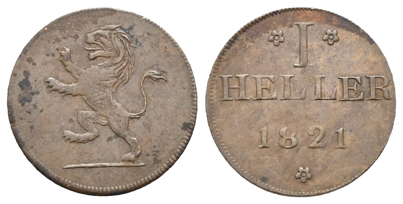 Deutschland - 1 Cu-Heller 1821, Frankfurt