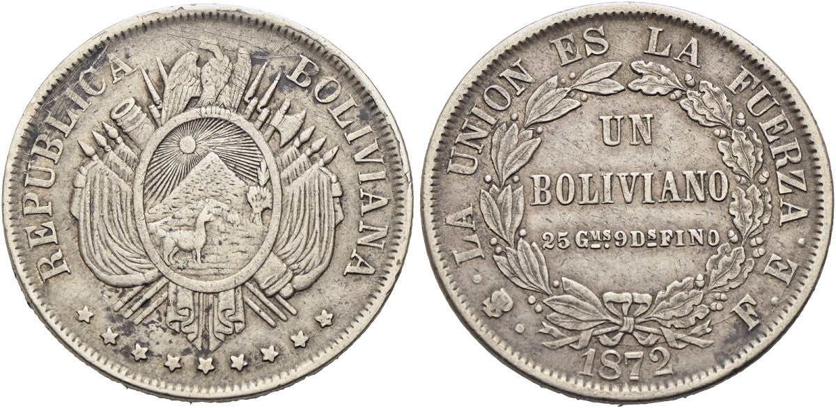 Bolivien - Boliviano 1872 PTS-FE