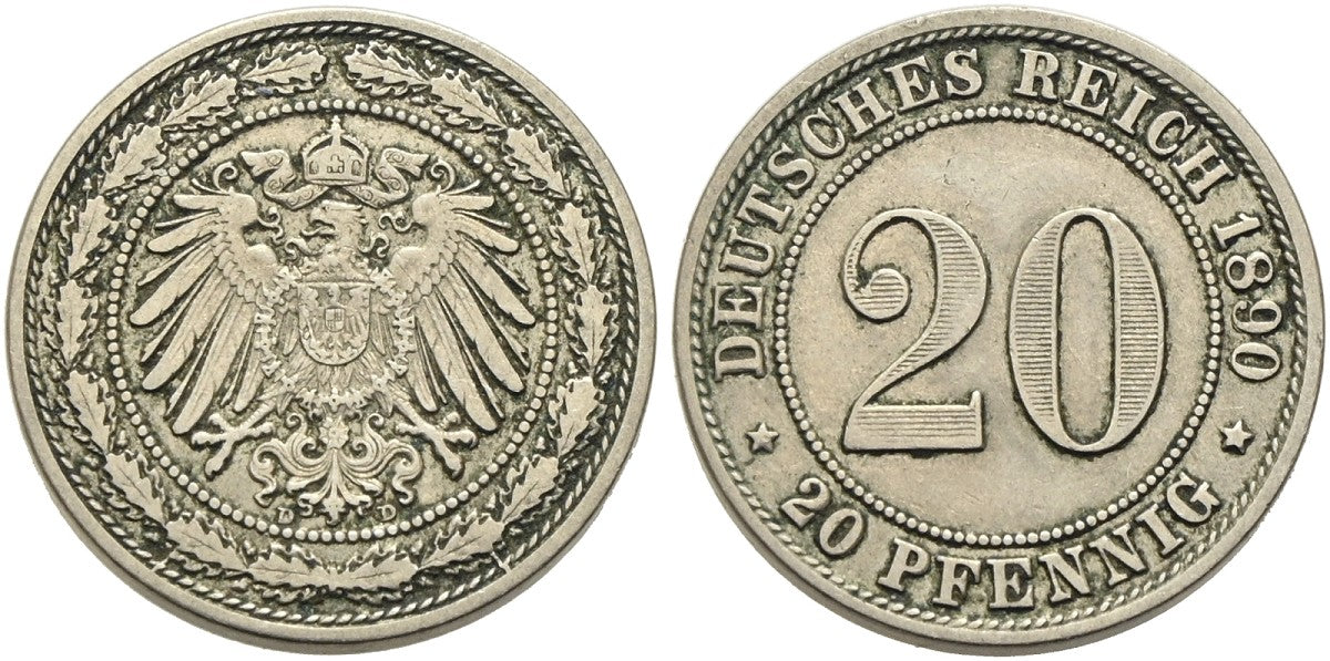 Deutschland - 20 Pfennig 1890 D