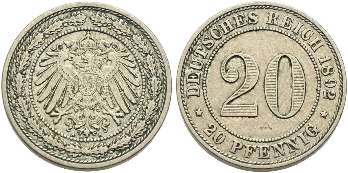 Deutschland - 20 Pfennig 1892 A