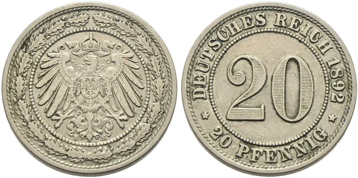 Deutschland - 20 Pfennig 1892 E