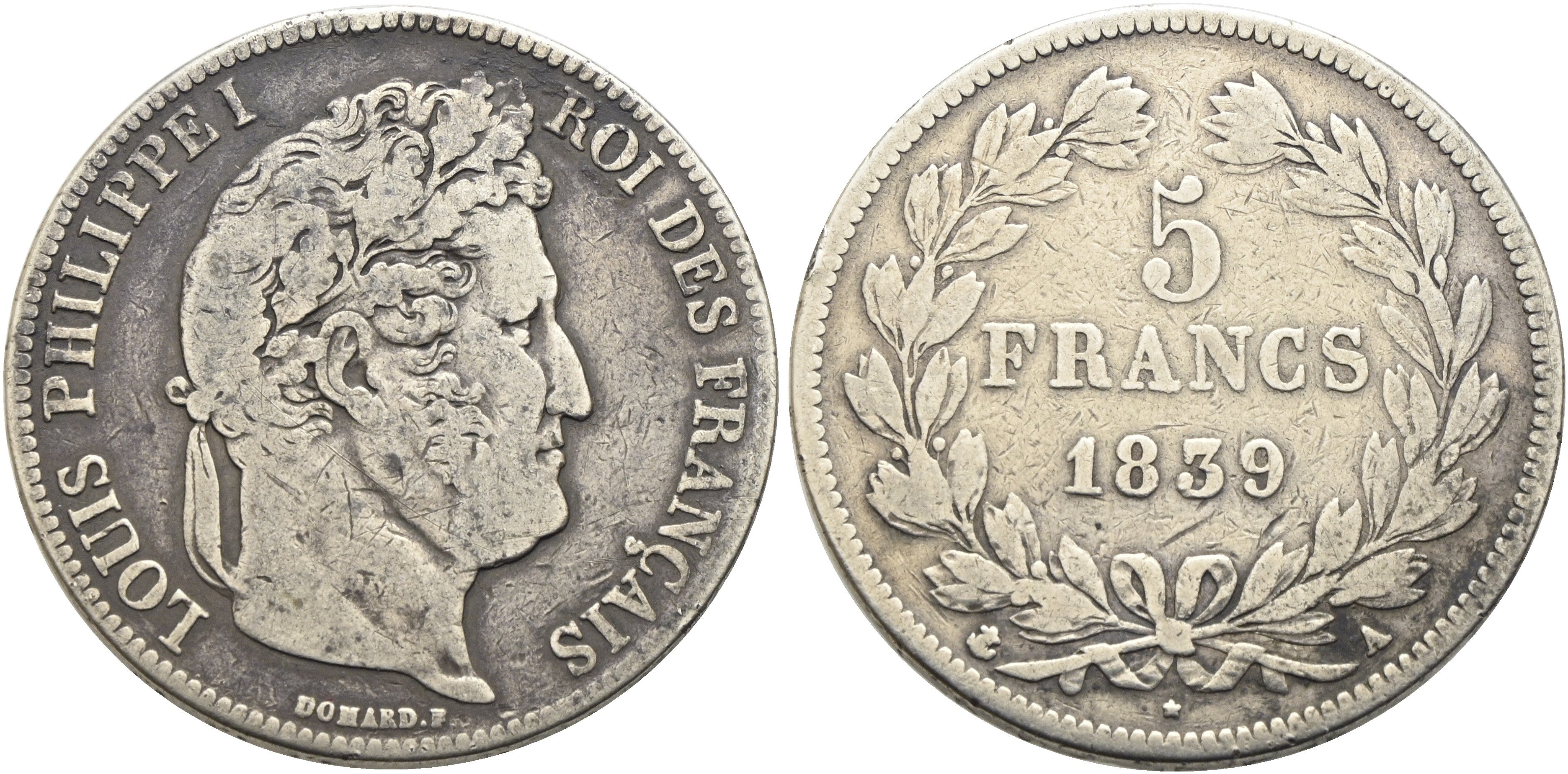 Frankreich - 5 Francs 1839 A