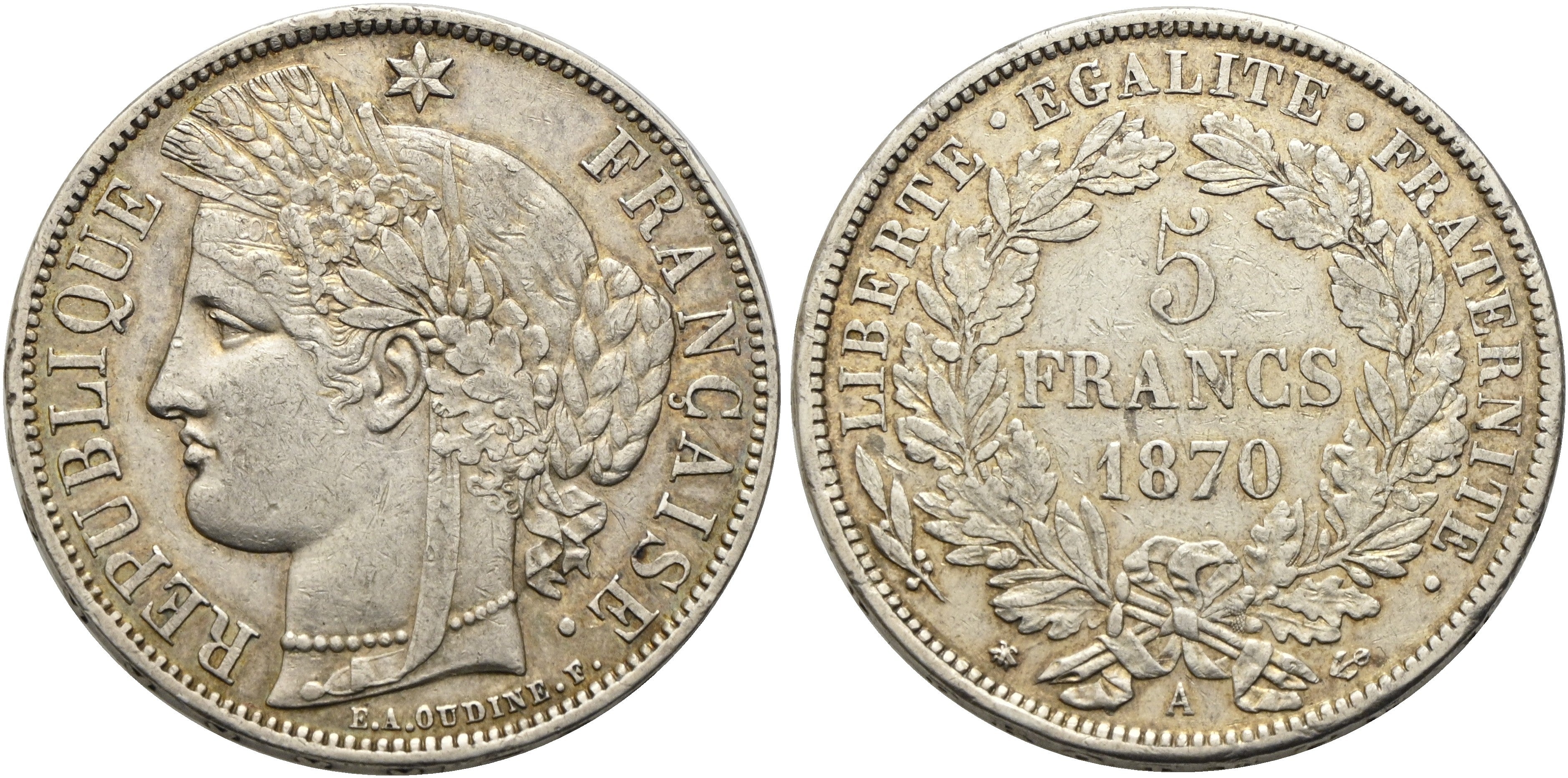 Frankreich - 5 Francs 1870 A
