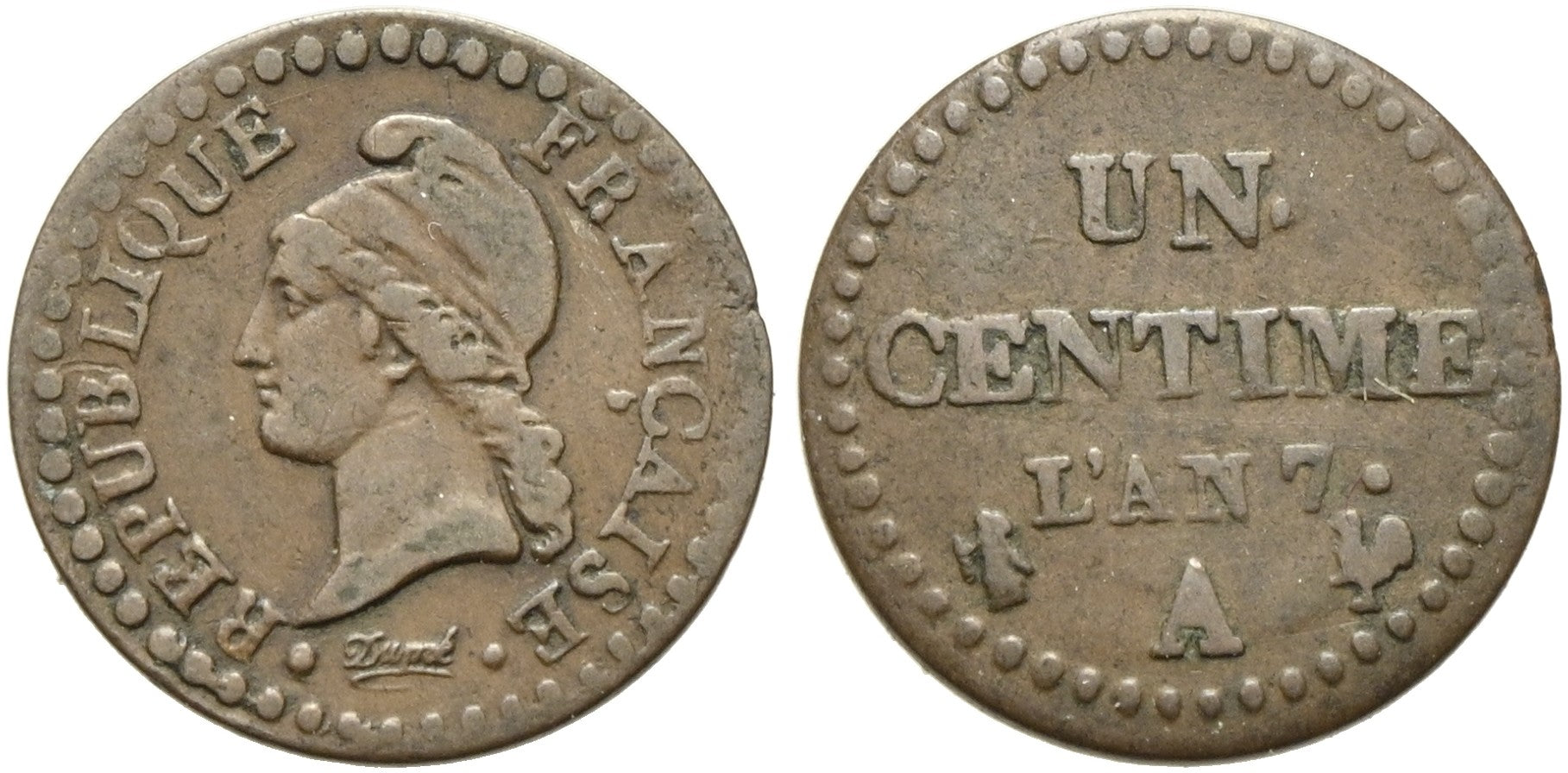Frankreich - 1 Centime AN 7 A