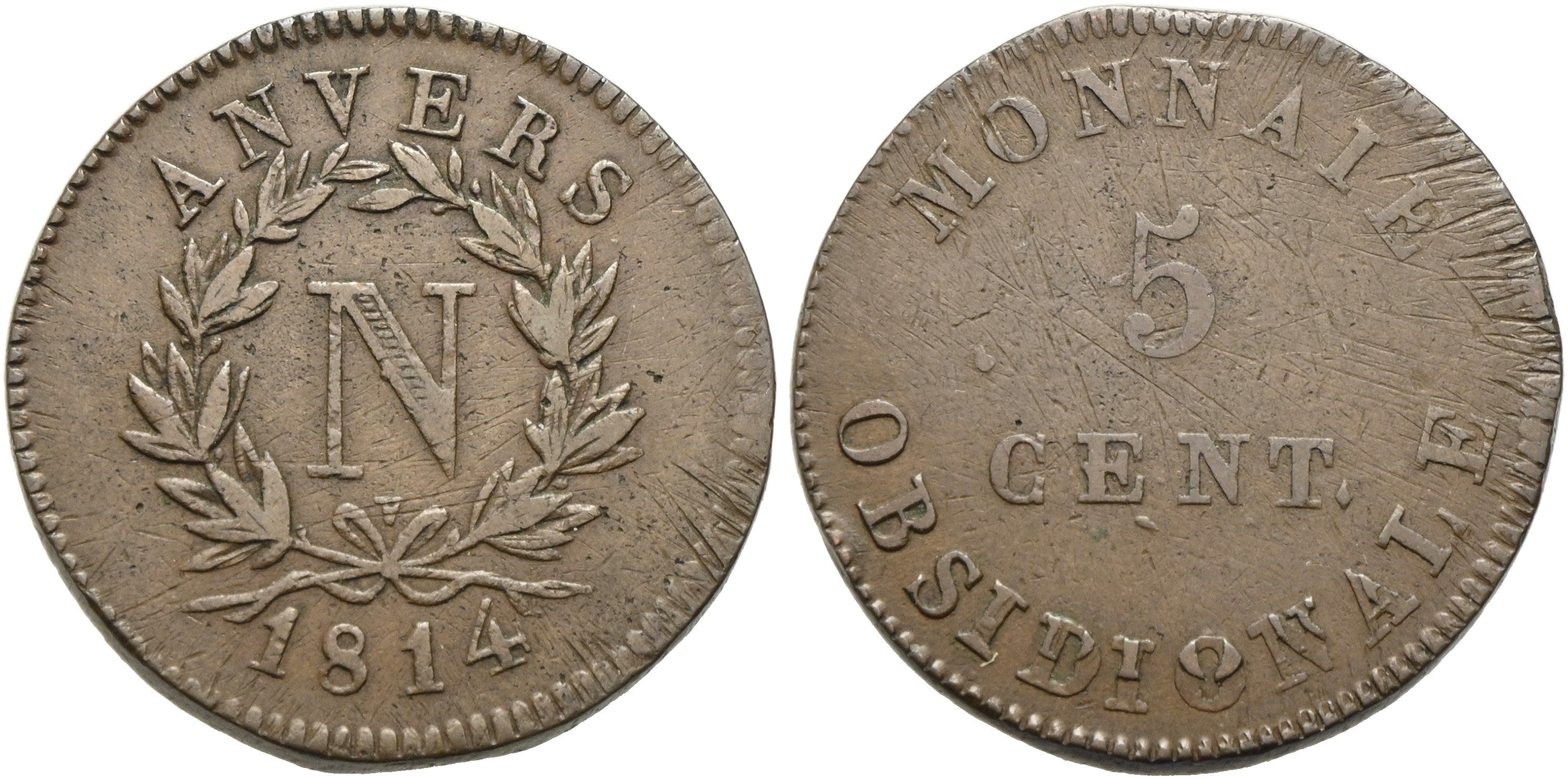 Frankreich - 5 Centimes 1814, Antwerpen