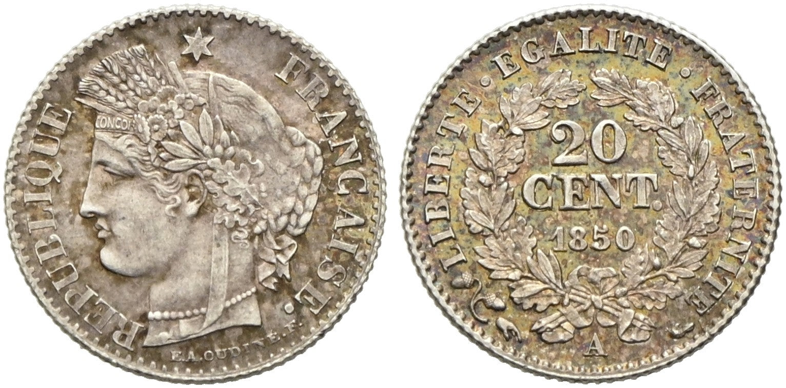 Frankreich - 20 Centimes 1850 A