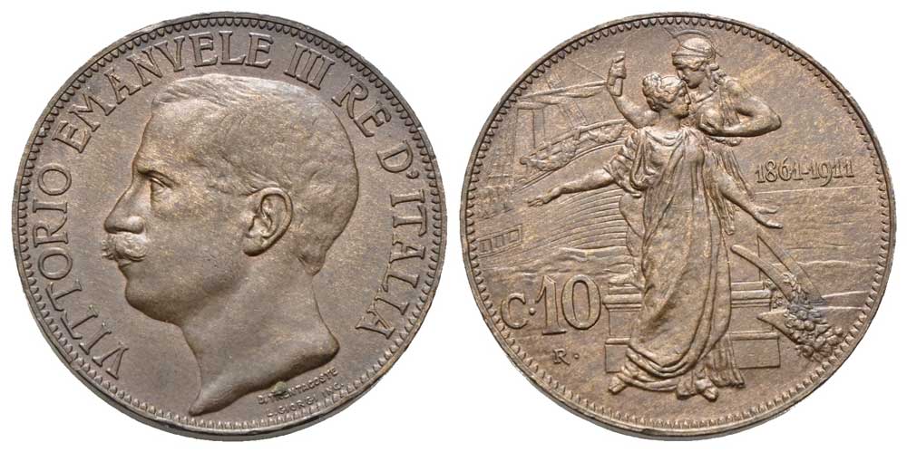 Italien - 10 Centesimi 1911 R