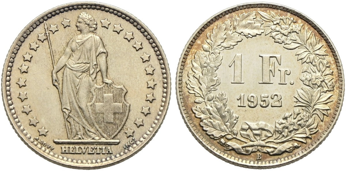 Schweiz - 1 Franken 1952 B