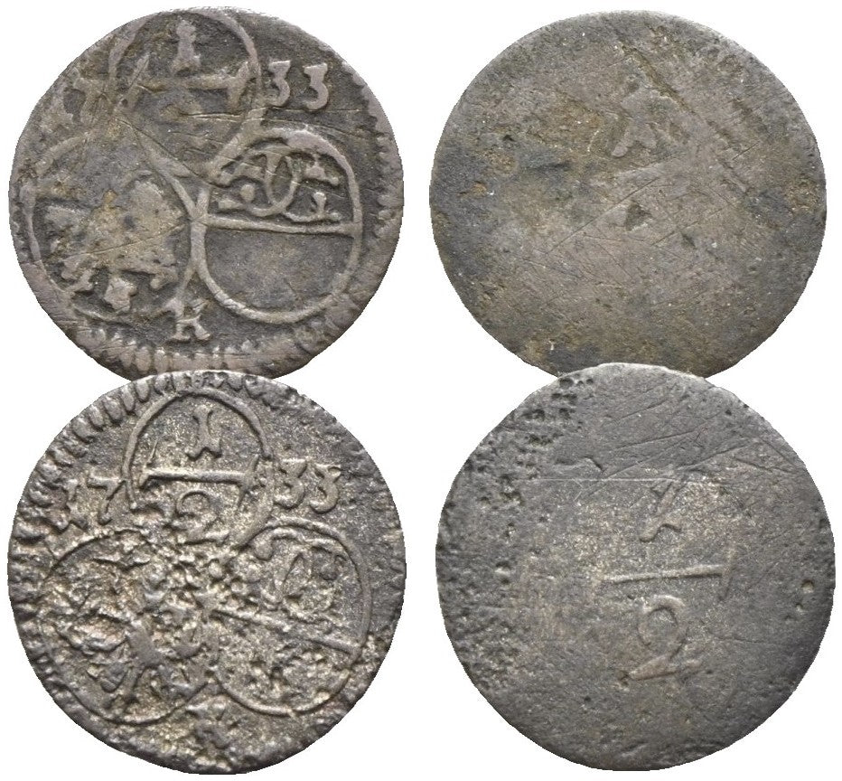 Schweiz - Lot mit 1/2 Kreuzer 1733, Obwalden