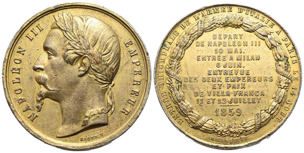 Frankreich - Vergoldete AE-Medaille 1859