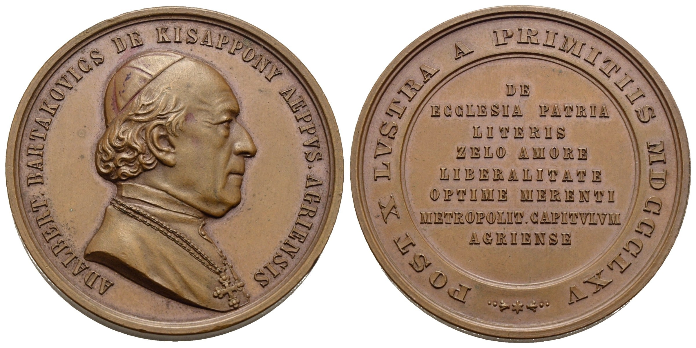 Österreich - AE-Medaille 1865, Eger (Erlau)