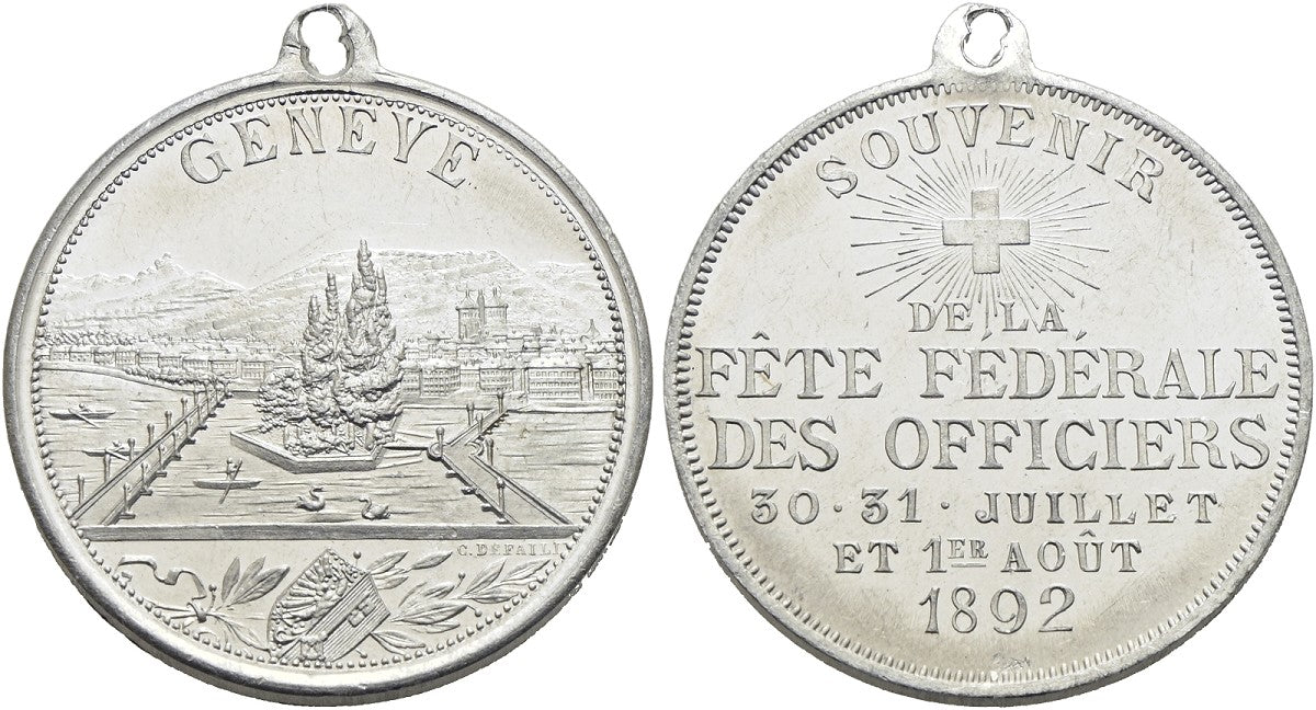 Schweiz - Alu-Medaille 1892, Genf
