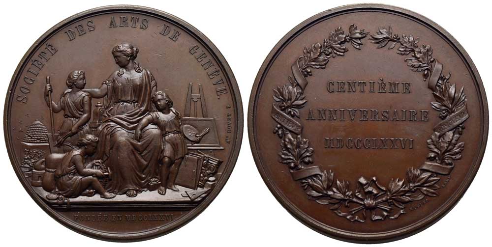 Schweiz - AE-Medaille 1876, Genf