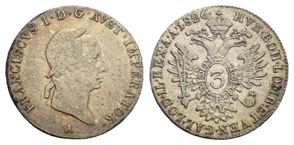 Österreich - 3 Kreuzer 1826 A