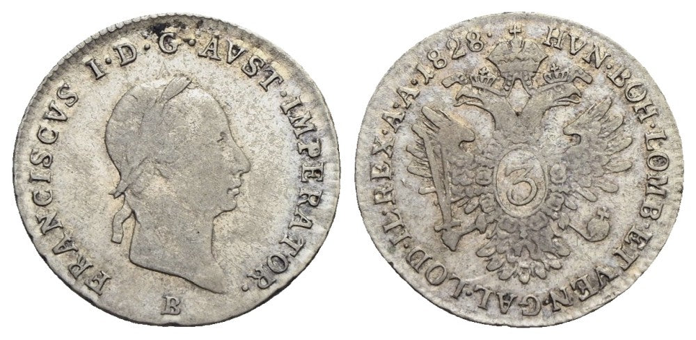 Österreich - 3 Kreuzer 1828 B