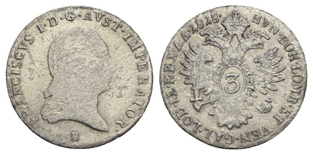 Österreich - 3 Kreuzer 1818 B
