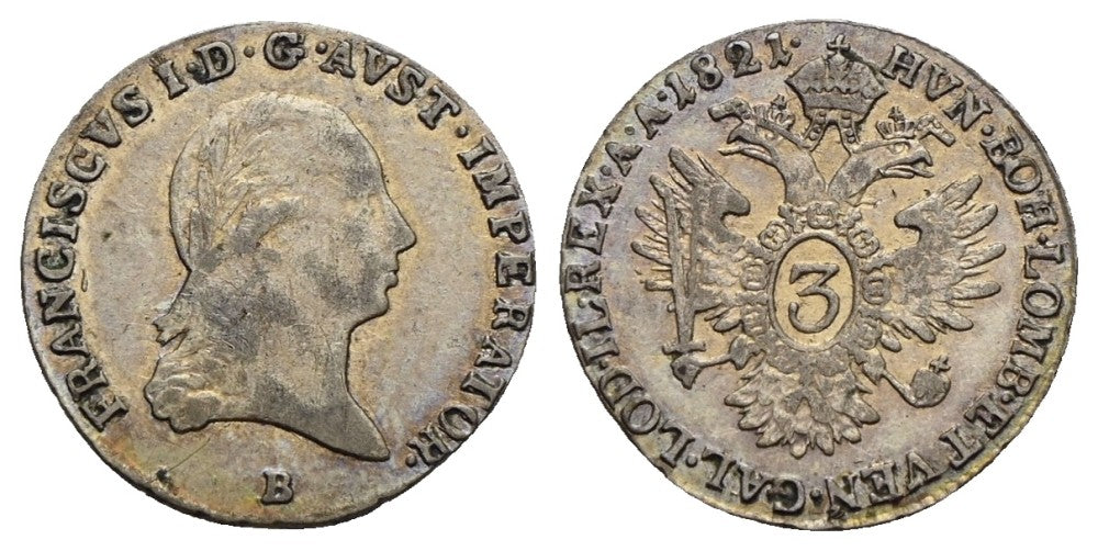 Österreich - 3 Kreuzer 1821 B