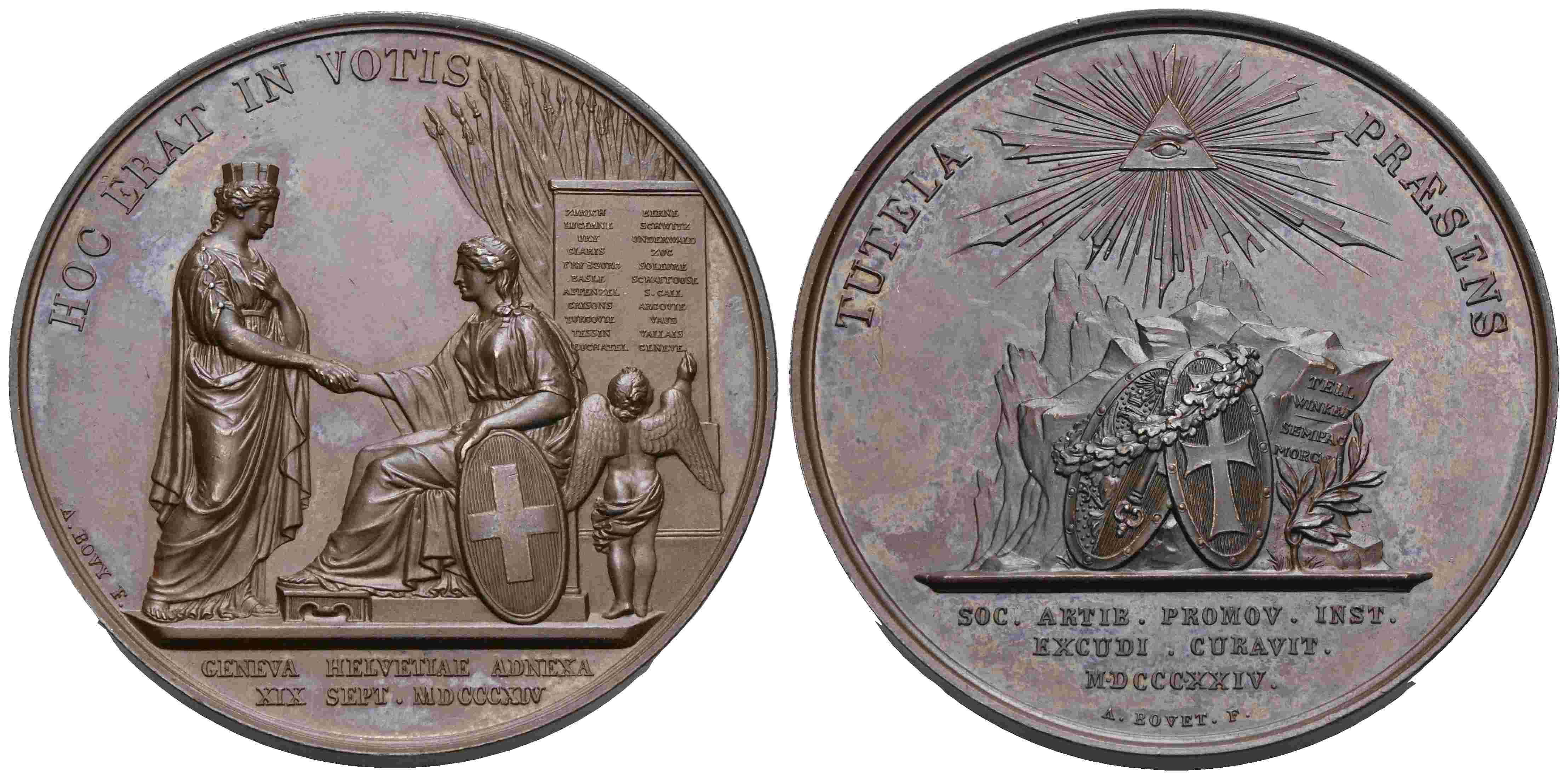 Switzerland - AE Medal 1824, Geneva