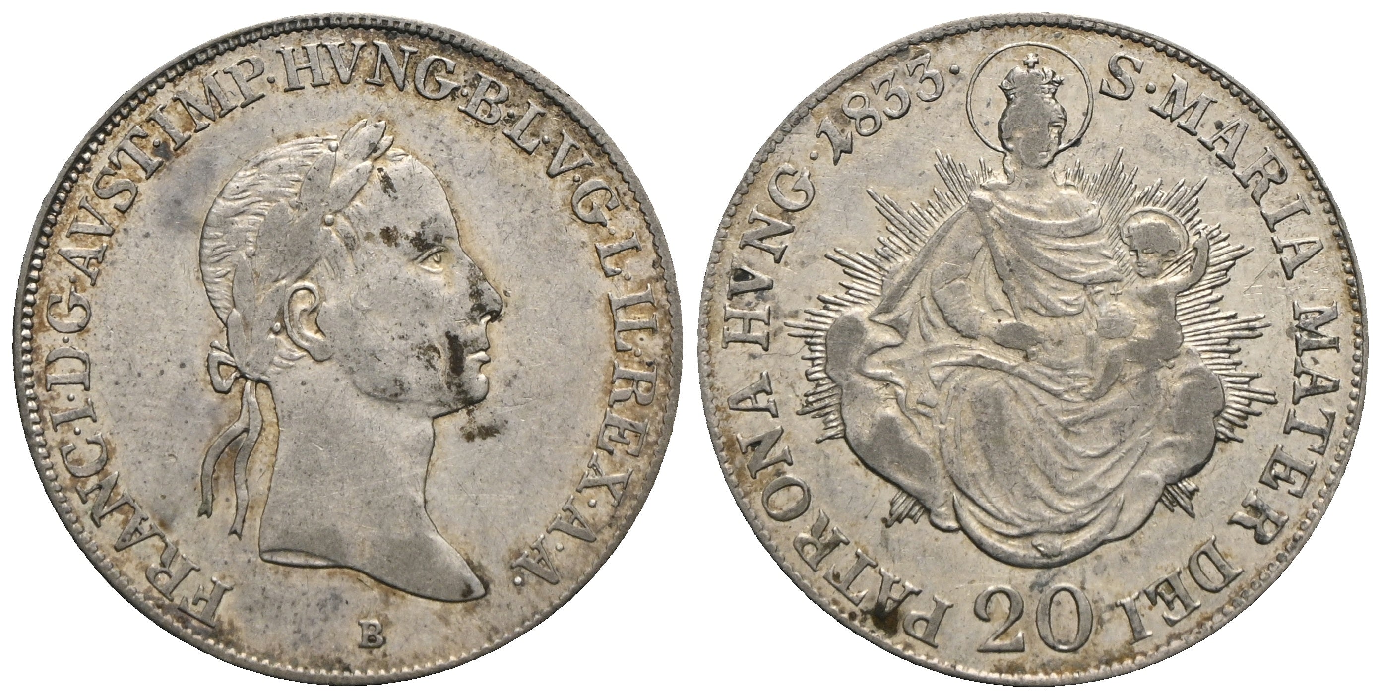 Kaiserreich Österreich - Franz I. (1792)-1806-1835 - 20 Kreuzer 1833 B