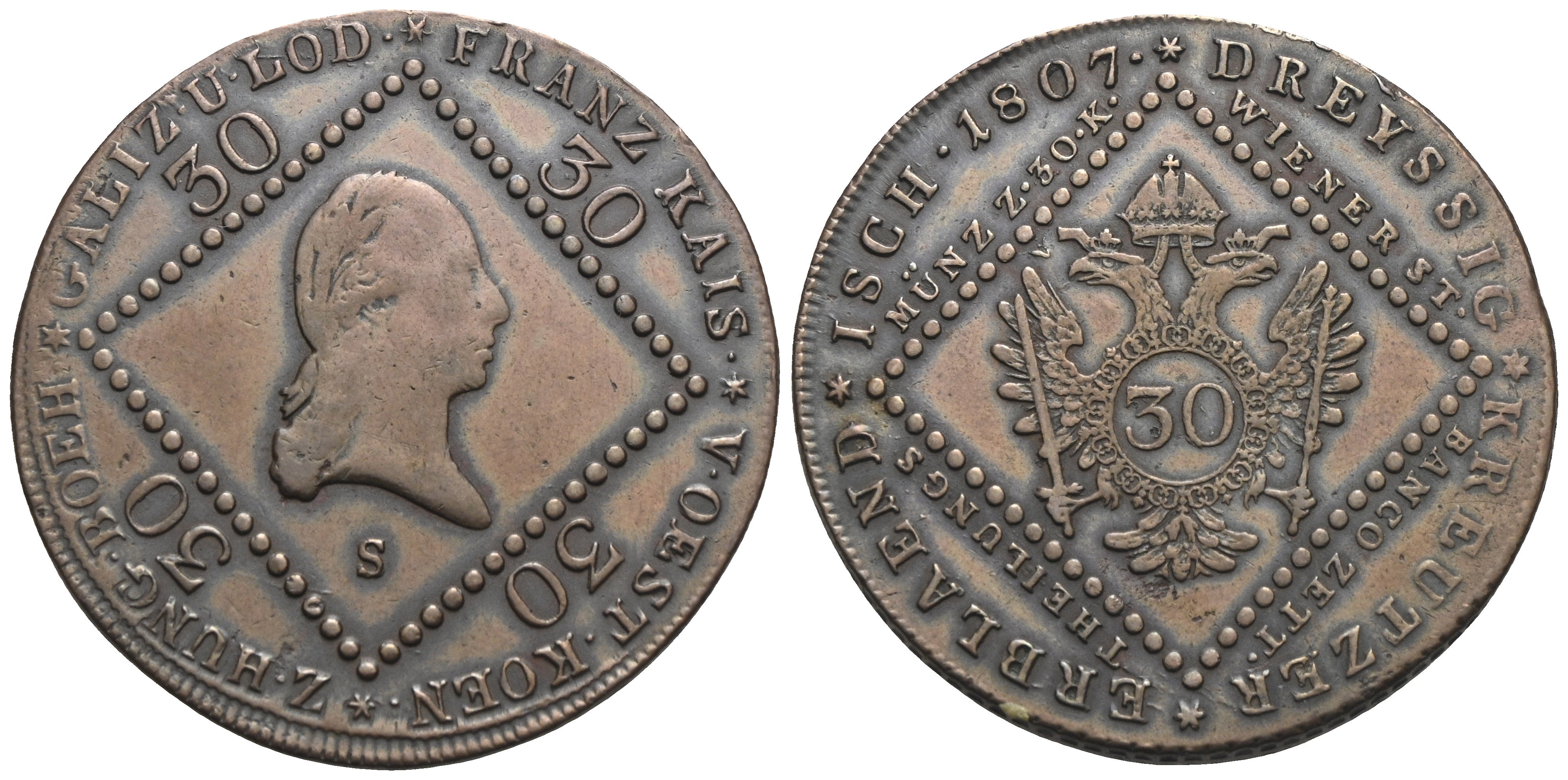 Kaiserreich Österreich - Franz I. (1792)-1806-1835 - 30 Kreuzer 1807 S