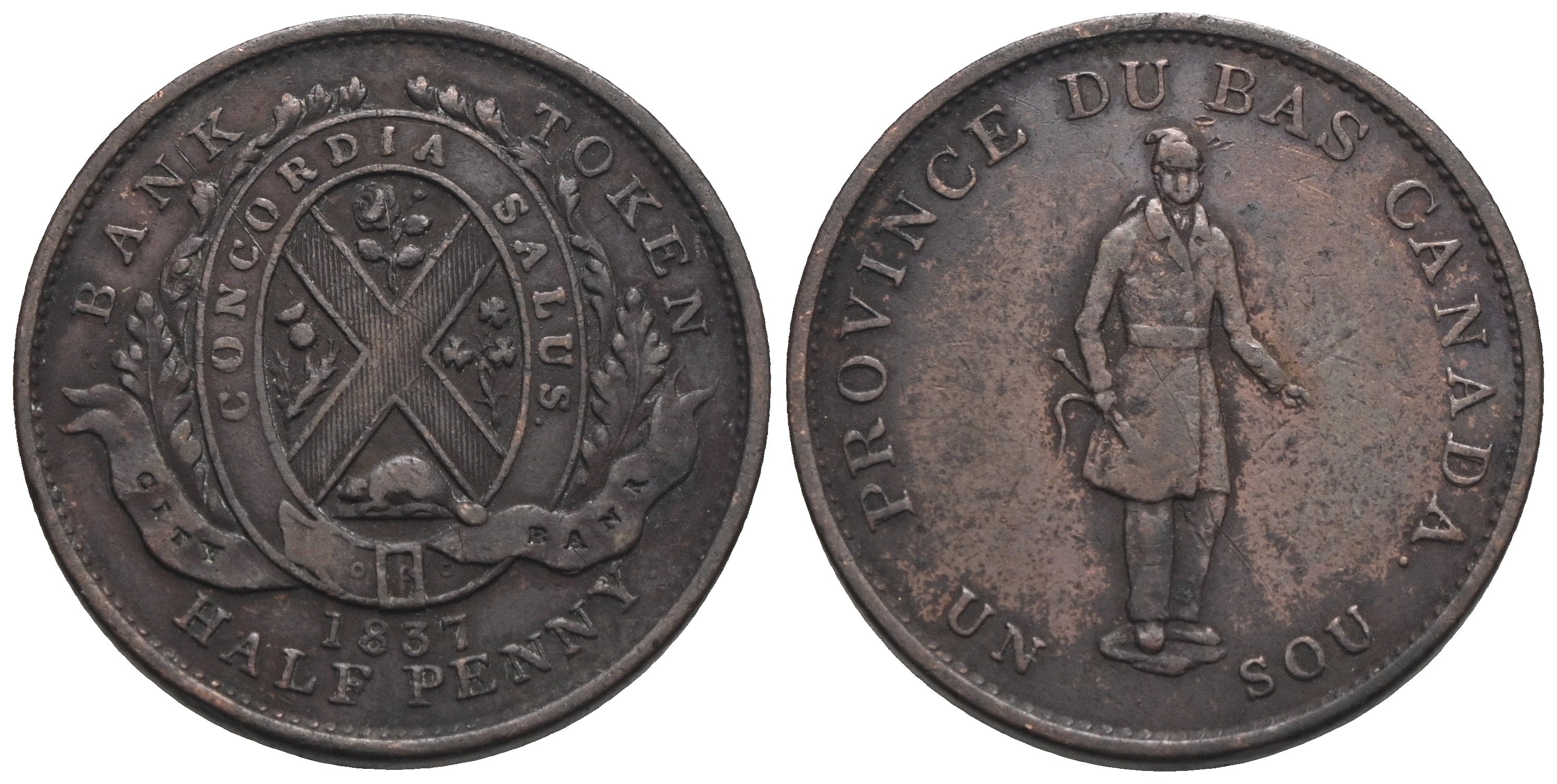 Kanada - Halfpenny Token 1837.