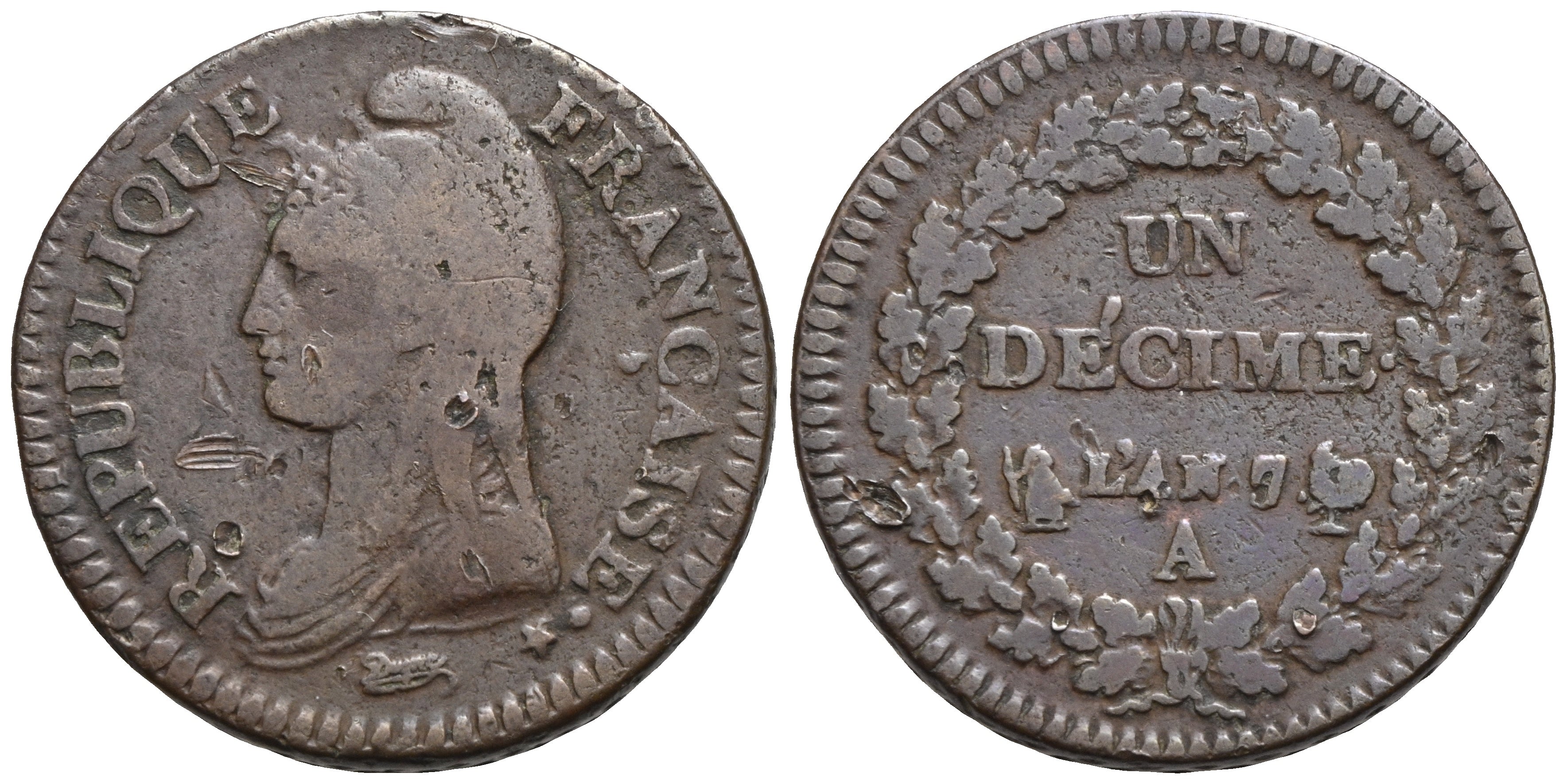 Frankreich - 1 Decime An 7 (1798/1799) A