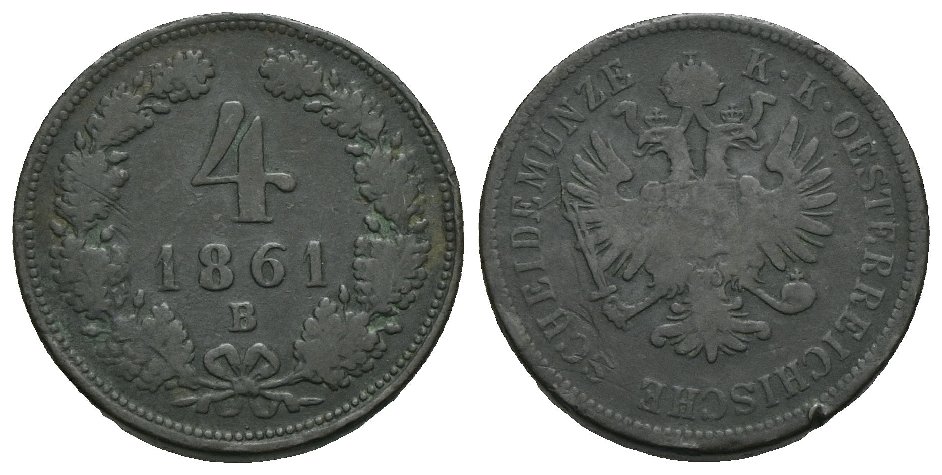 Österreich - 4 Kreuzer 1861 B