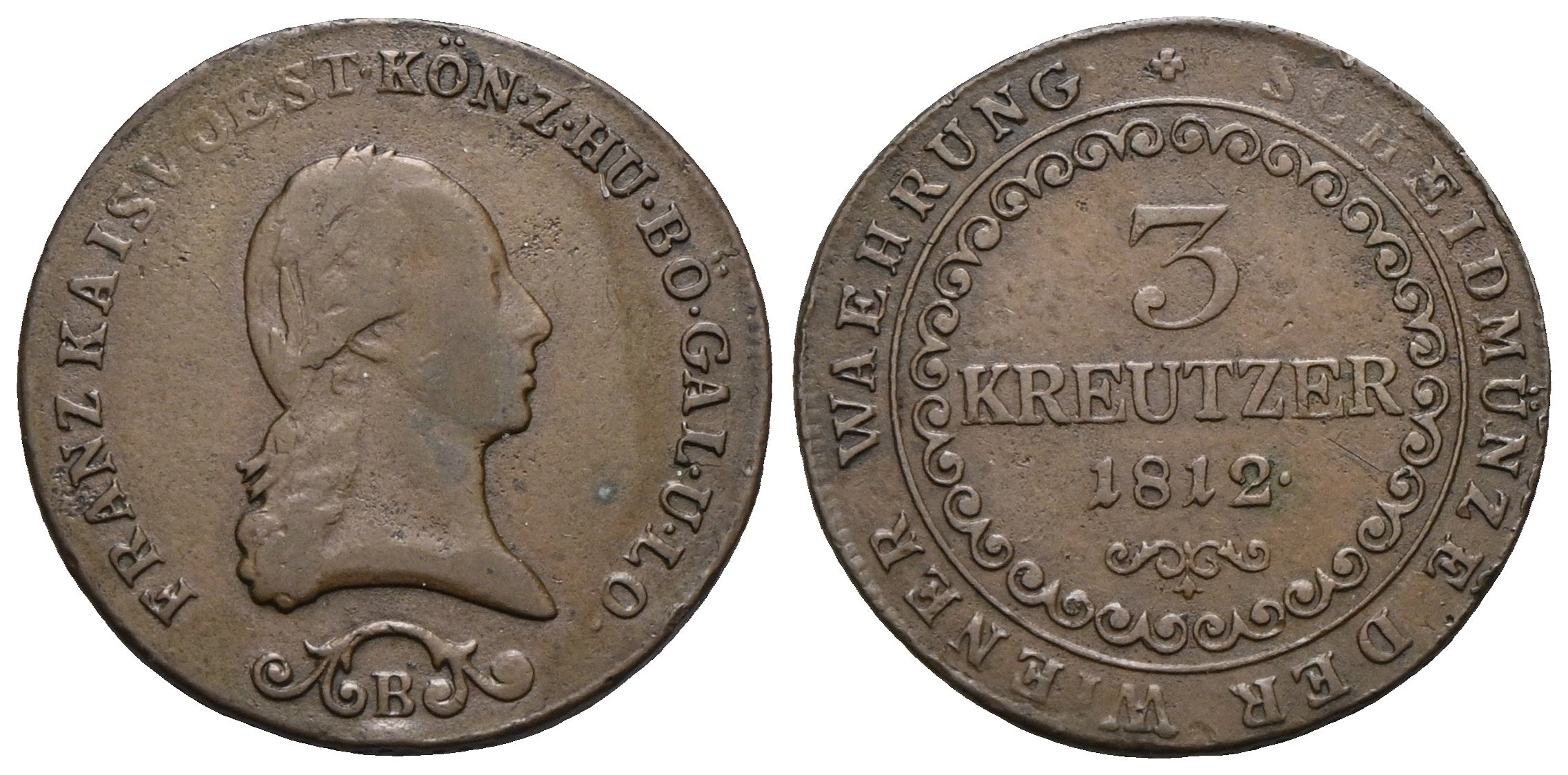 Österreich - 3 Kreuzer 1812 B