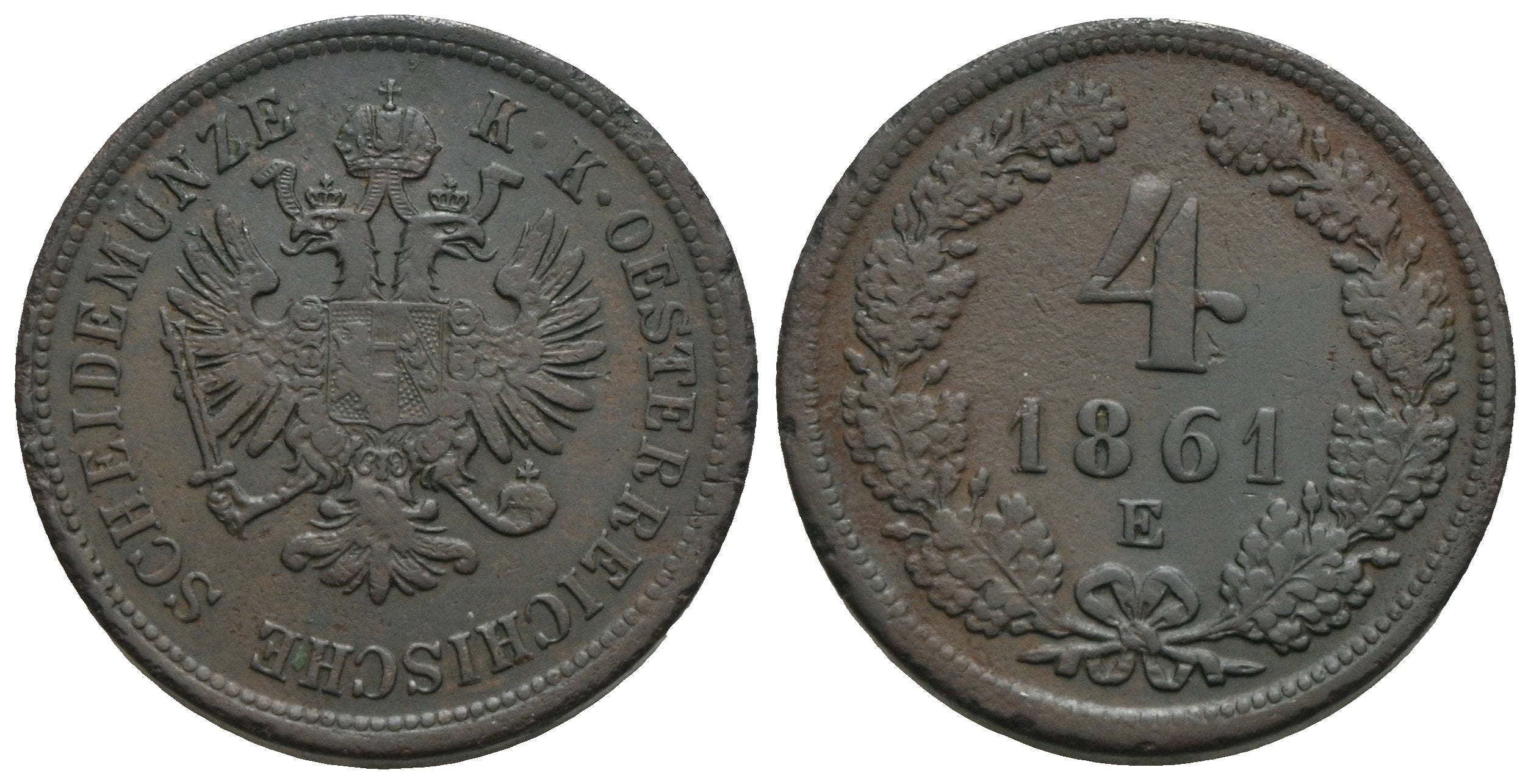 Österreich - 4 Kreuzer 1861 E
