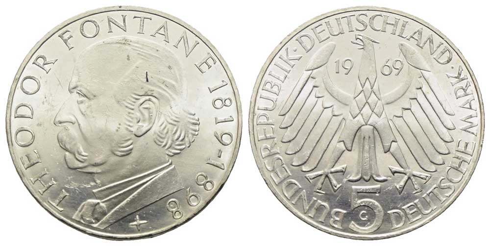 Deutschland - 5 Deutsche Mark 1969 G