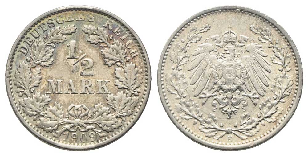 Deutschland - 1/2 Mark 1909 E