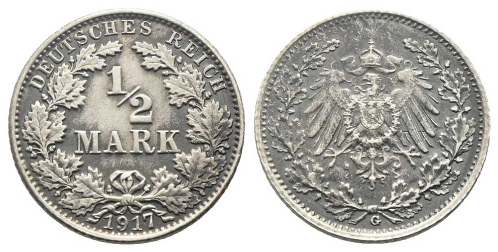 Deutschland - 1/2 Mark 1917 G