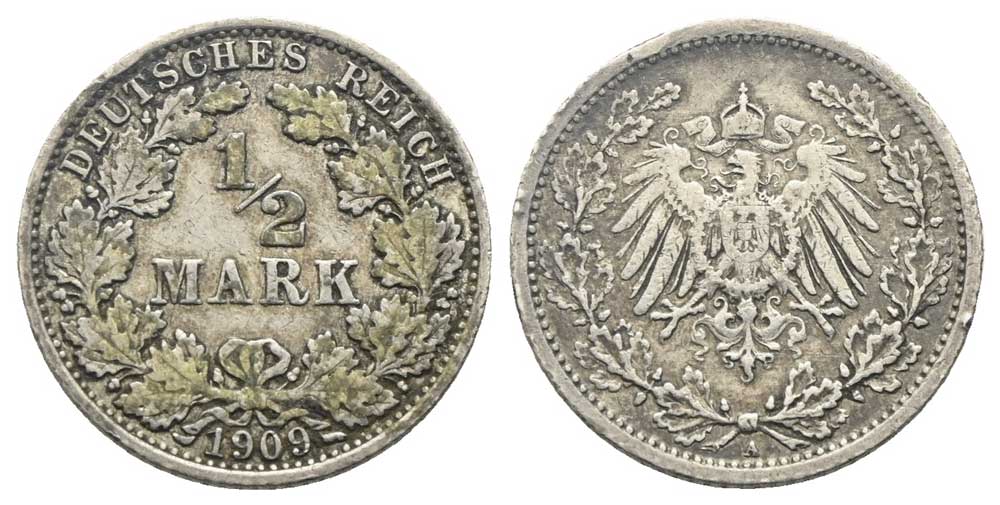 Deutschland - 1/2 Mark 1909 A