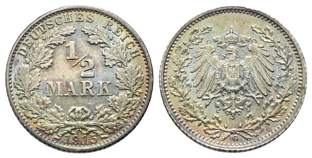 Deutschland - 1/2 Mark 1915 G