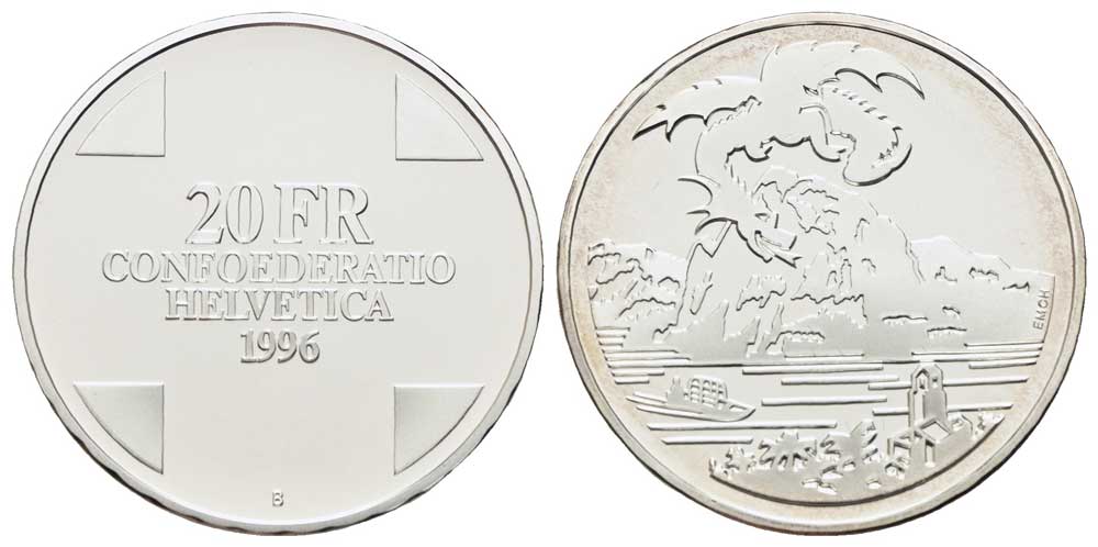 Schweiz - 20 Franken 1996 B