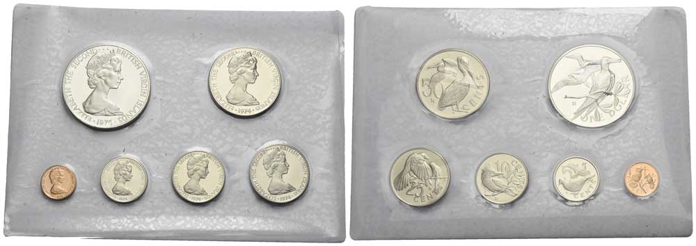 Britische Jungferninseln - Proof-Münzsatz 1974