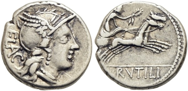 Münze-Römische-Republik-Rutilius-Flaccus-Denar-77-v-Chr-Rom-VIA12395